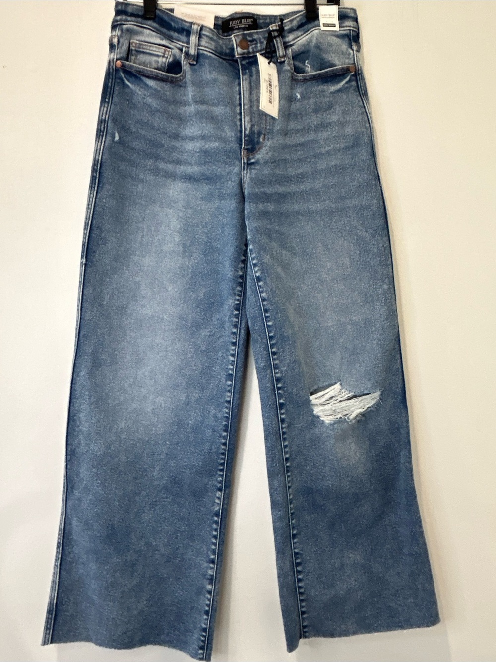 JUDY BLUE - Retro Wide Leg High Waist Jeans Medium Blue Size 9/29